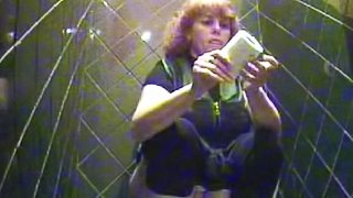 Hidden camera piss with a brunette