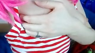 Small puffy boobs tits hard nipples fucking dildo creamy