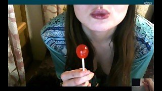 We Have a Good Time on Skype The Very Young Russian Girl Sucks Chupa Chups