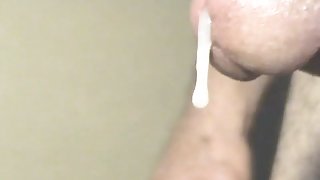 Closeup of precum and cum