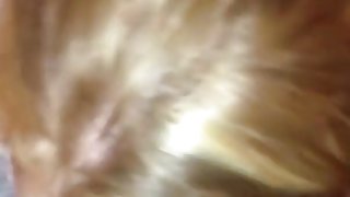 I get spunk on my feet in my amateur blonde sex video
